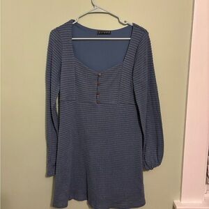 Blue Blush Elegant Textured Dress